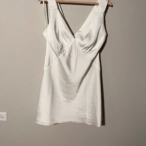 Birdy Grey Satin Cream Slip Dress – Women's XL